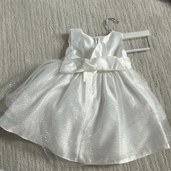 NWOT 12-18 months formal baptism wedding tulle metallic bow baby girl dress - Picture 6 of 7